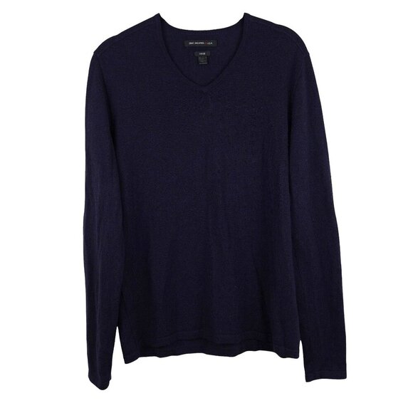 John Varvatos Other - John Varvatos Luxe Merino Wool Sweater - Small - Navy Blue with Leather Elbow Pa